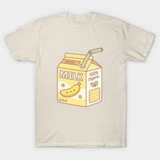 Cute Banana Milk Carton Box T-Shirt